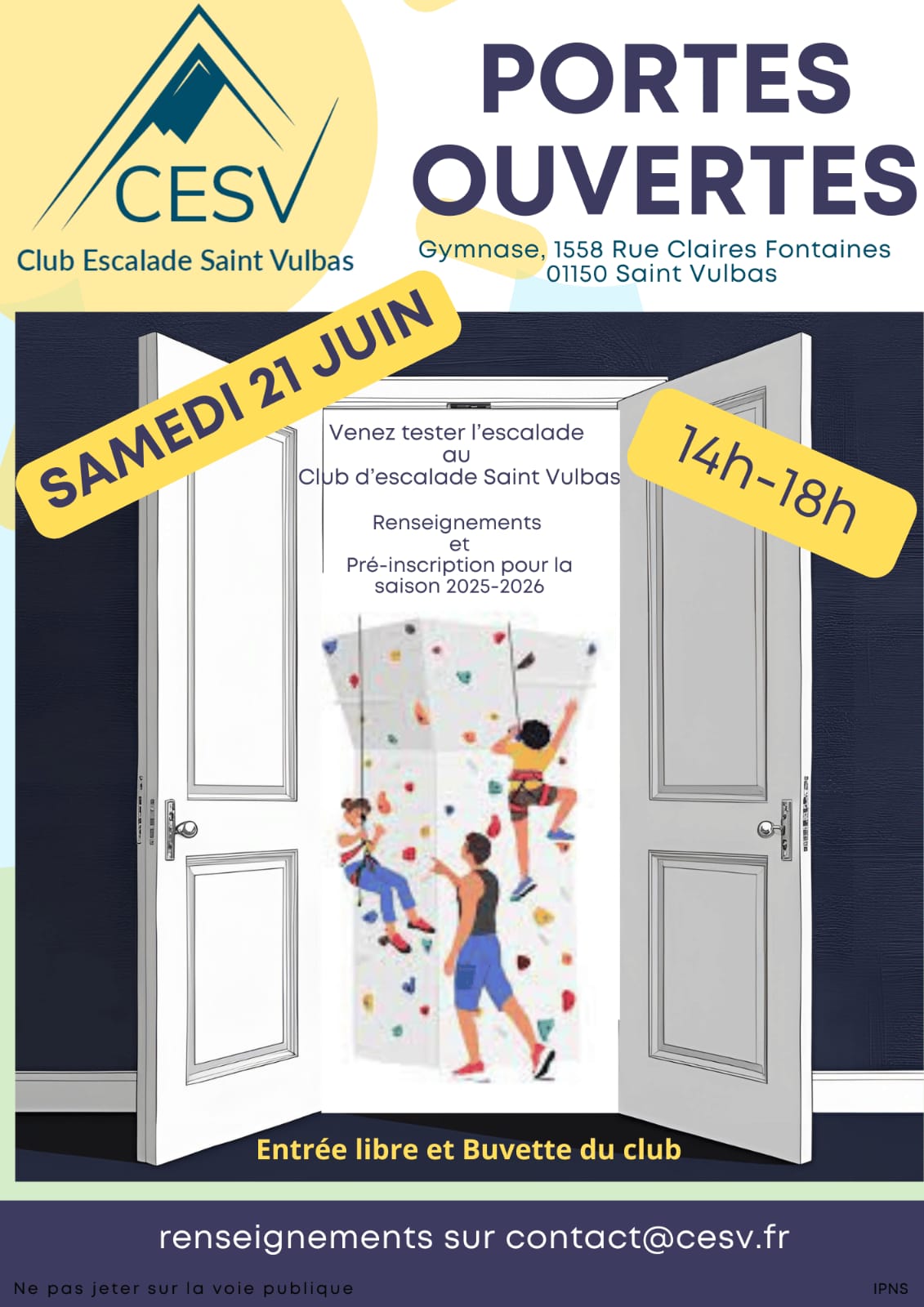 Affiche Journée Portes Ouvertes CESV